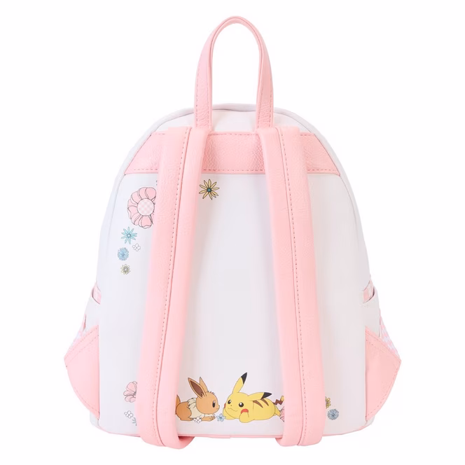 GameStop Loungefly Pokemon Pikachu and Eevee Floral Mini Backpack GameStop Exclusive