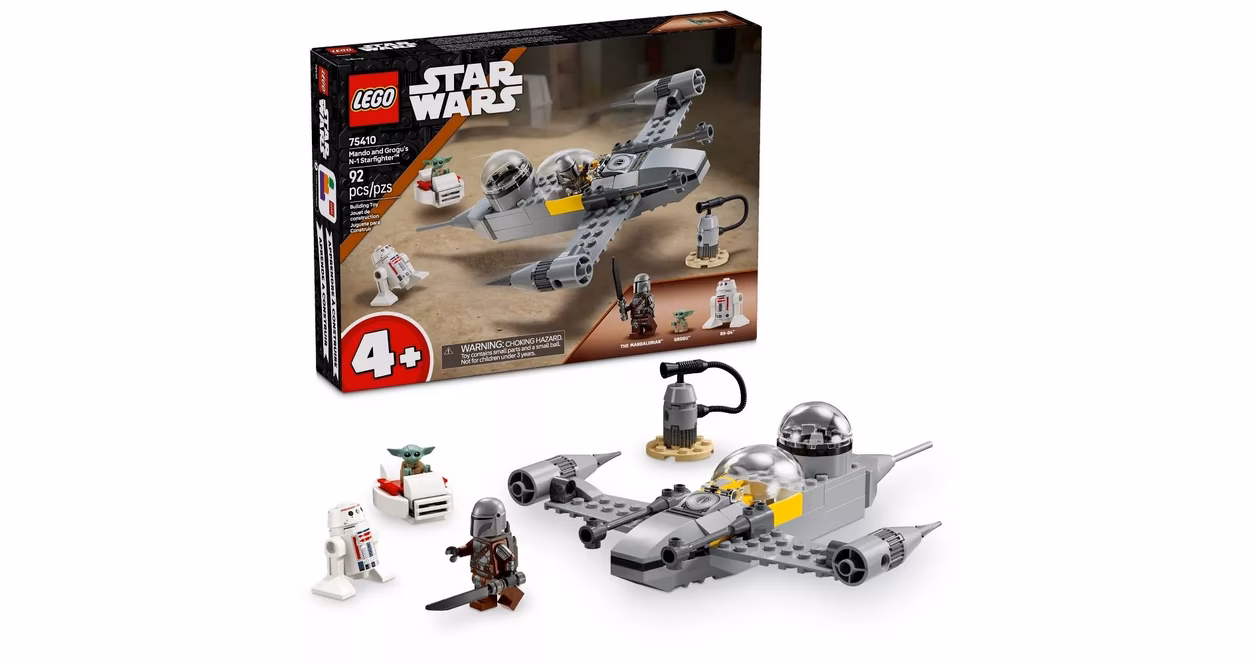 GameStop LEGO Star Wars Mando and Grogu's N-1 Starfighter Building Toy 75410