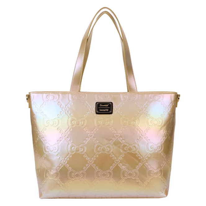 GameStop Loungefly Sanrio 50th Anniversary Hello Kitty Metallic Gold Tote Bag With Coin Bag
