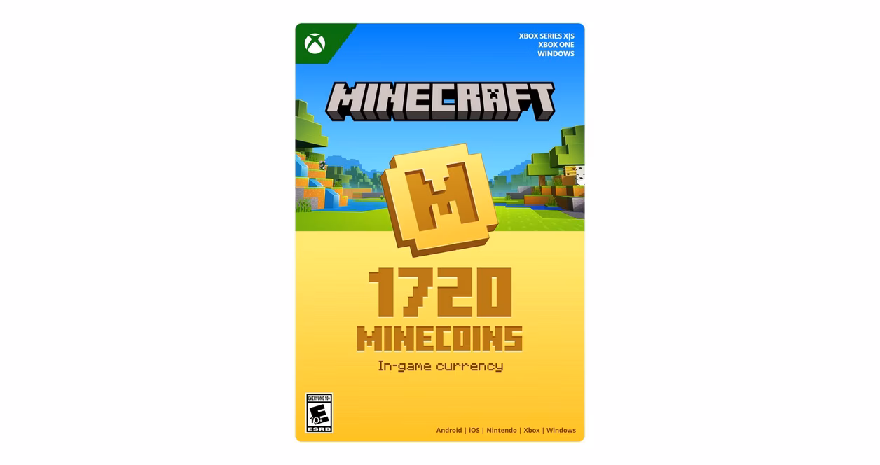 GameStop Minecraft: Minecoins Pack: 1720 Coins (Digital Code) - Android, iOS, Nintendo Switch, Xbox One, Xbox Series X/S and PC