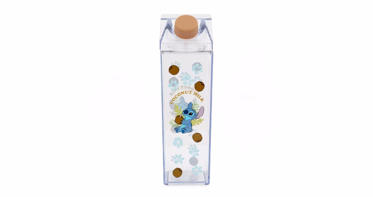 GameStop Silver Buffalo Disney Lilo & Stitch Coconuts Plastic 16oz Milk Carton Bottle