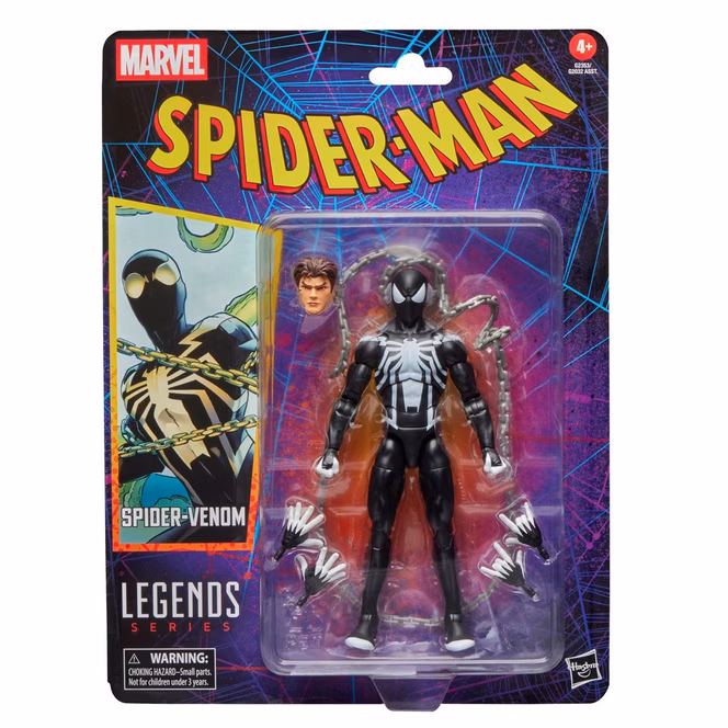 GameStop Marvel Legends Series Spider-Venom Retro Cardback Spider-Man Comics Action Figure