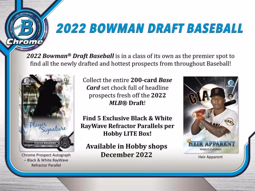 GameStop 2022 Topps Bowman Draft MLB Baseball Hobby Lite Box