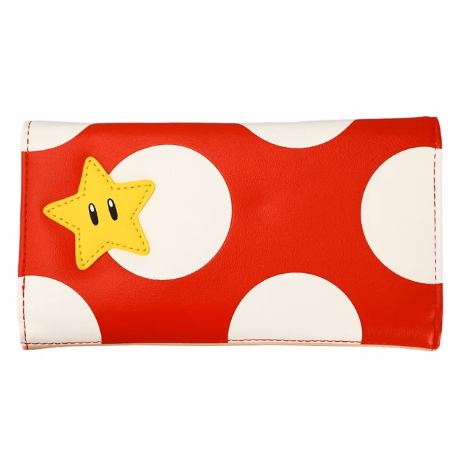 GameStop Super Mario Bros Mushroom Flap Tri-fold Wallet