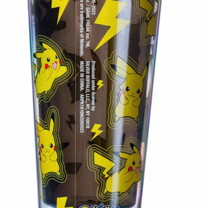 GameStop Pokemon Pikachu Lightning Pattern 24oz Dome Top Travel Tumbler