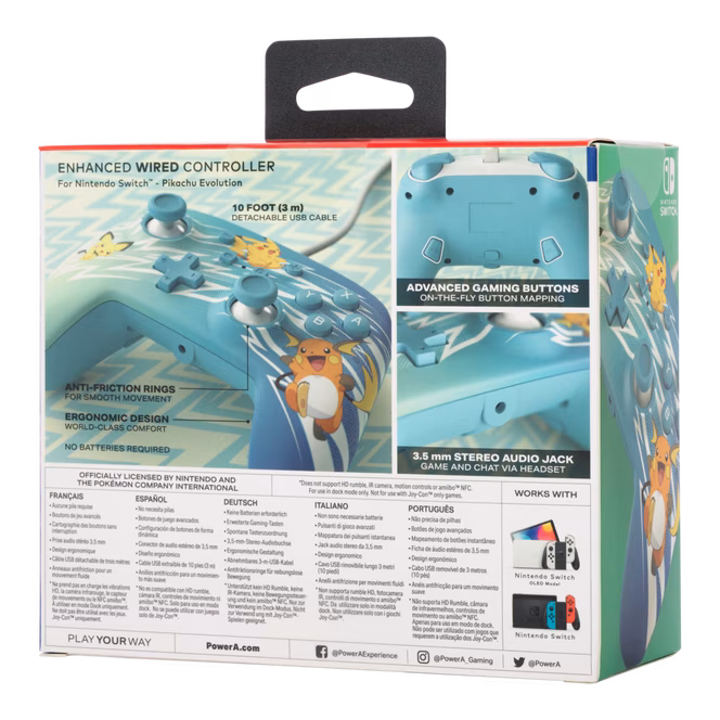 GameStop PowerA Enhanced Wired Controller for Nintendo Switch - Pikachu Evolution