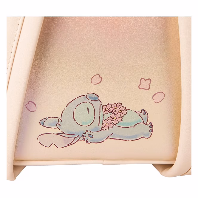 GameStop Loungefly Stitch and Angel Cherry Blossom Heart Mini Backpack
