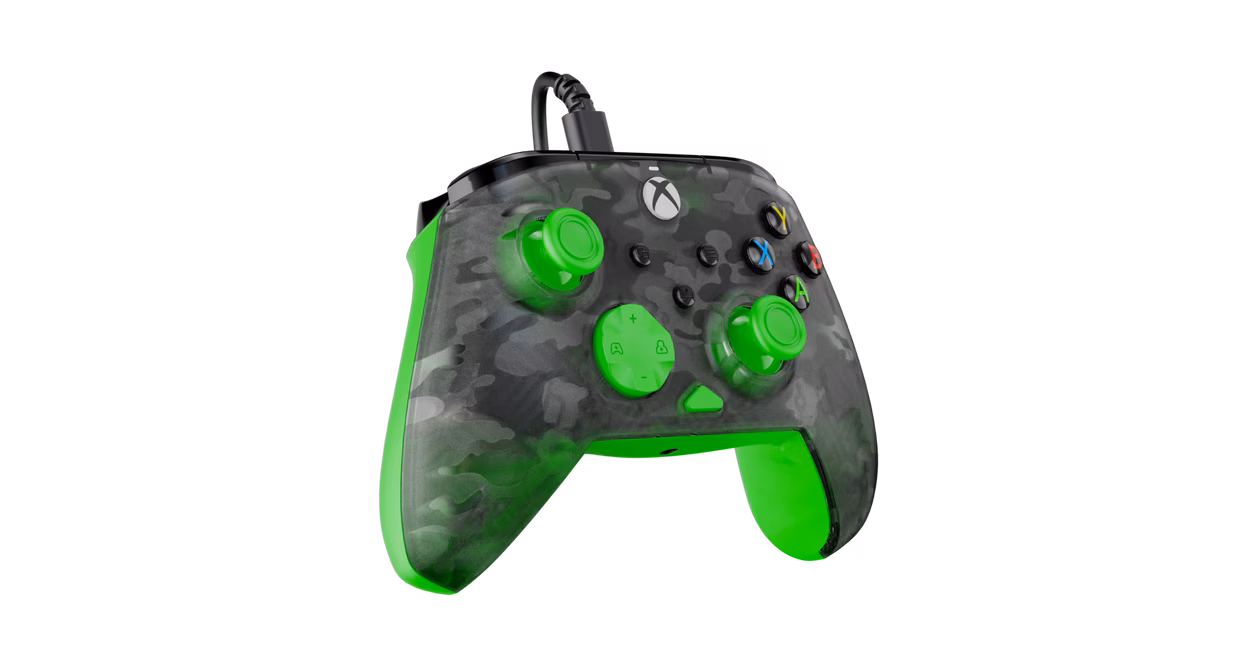 GameStop Turtle Beach Rematch Core Wired Gaming Controller (Ghost Black Camo/Green) for Xbox Series X/S, Xbox One and Windows 10/11 PC