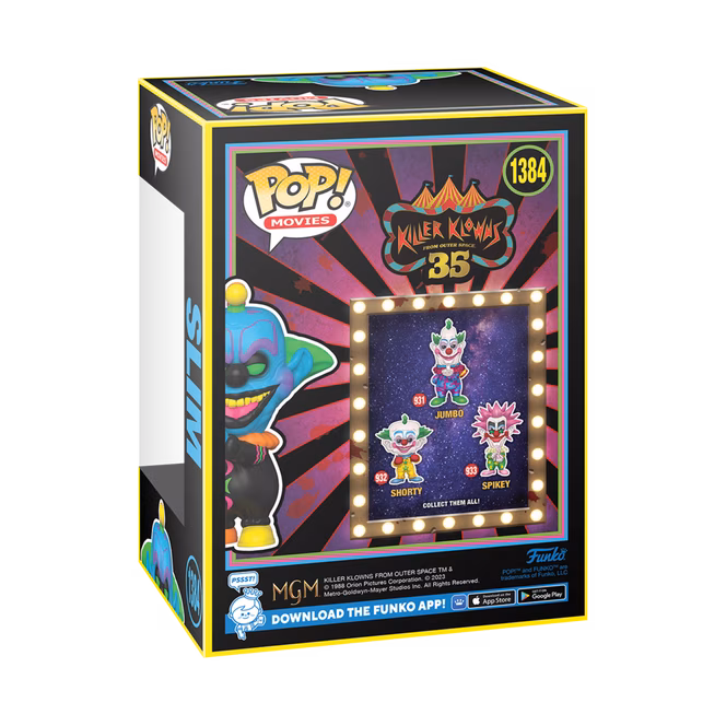 GameStop Funko Box: Killer Klowns from Outer Space 35th Anniversary (Black Light Pop! Figures) Collector's Box GameStop Exclusive