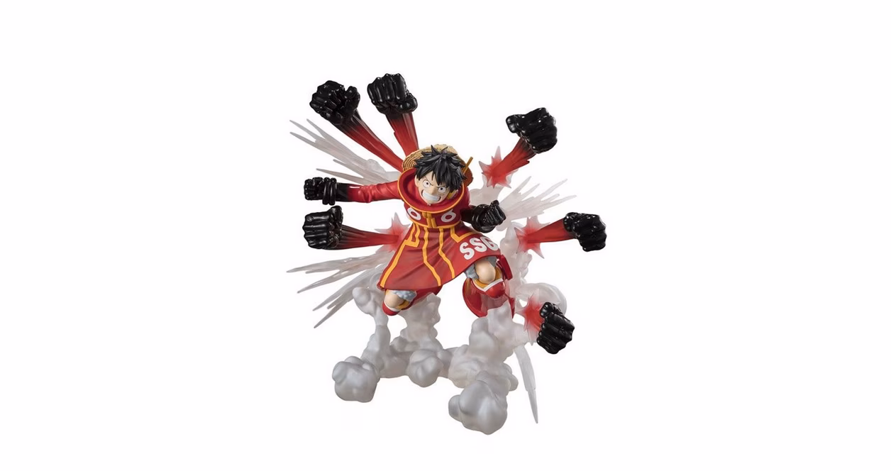 GameStop Bandai One Piece S.H. FiguartsZero Tamashii Nations Monkey D. Luffy (Egghead arc) Gum-Gum Hawk Gatling Extra Battle Figure