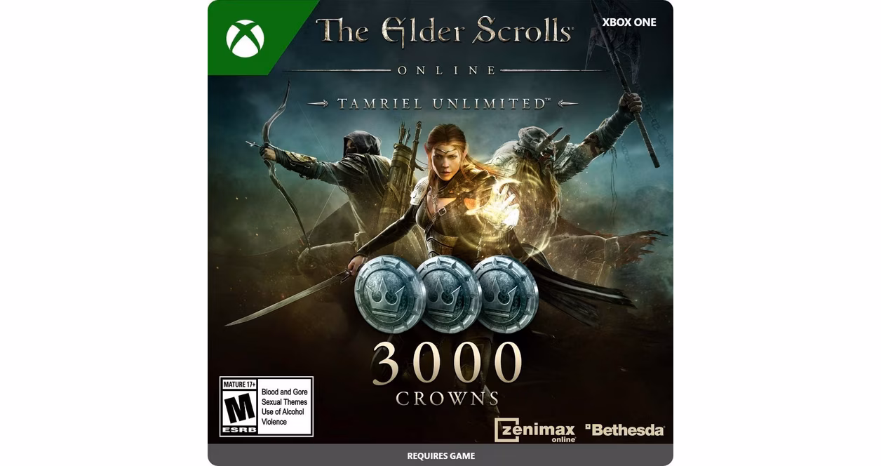 GameStop The Elder Scrolls Online Tamriel Unlimited 3,000 Crowns