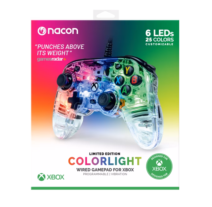 GameStop Nacon Limited Edition Colorlight Wired Controller for Xbox Series X/S, Xbox One and Windows 10/11