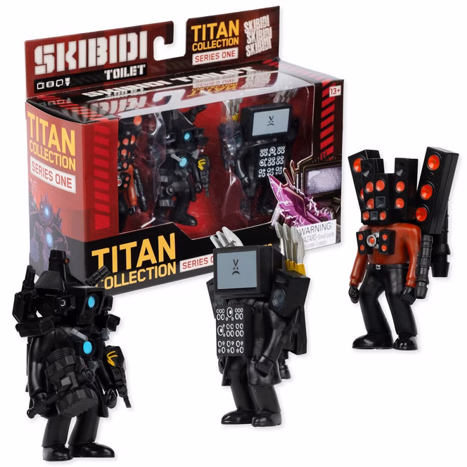 GameStop Skibidi Toilet Titan Collection Series One 3-Pack Action Figure Set