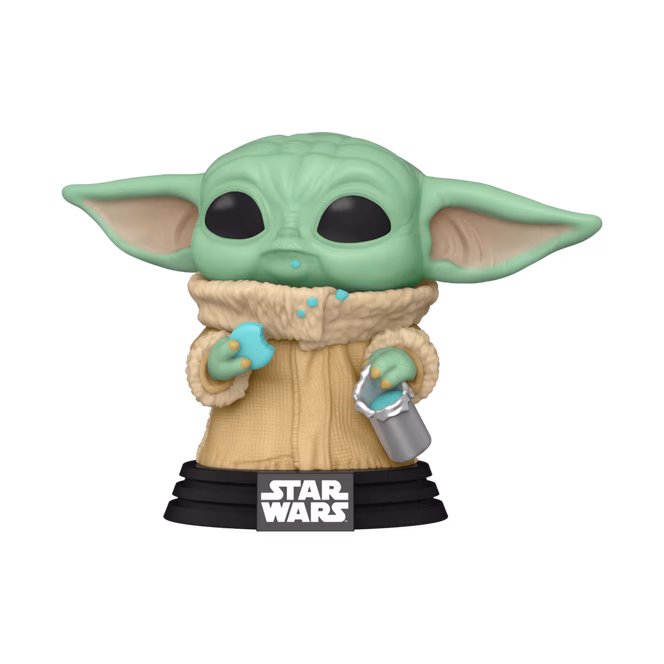 GameStop Funko POP! And Tee: Star Wars: The Mandalorian Grogu with Cookie Special Edition Bobblehead and Unisex T-Shirt