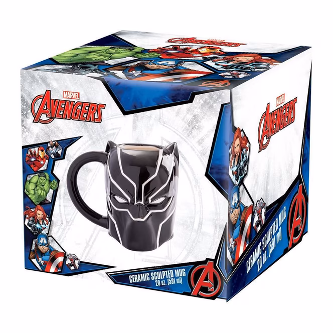 GameStop Marvel Black Panther 20oz Sculpted Ceramic Mug