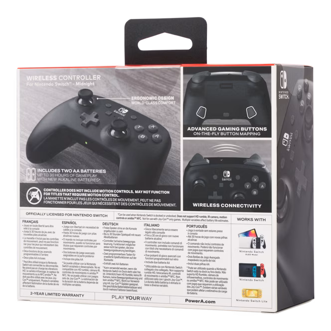 GameStop PowerA Wireless Controller for Nintendo Switch - Midnight