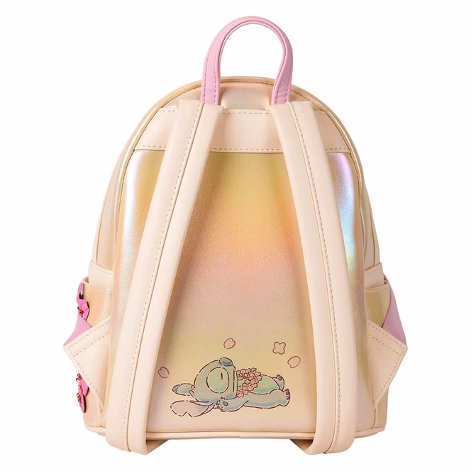 GameStop Loungefly Stitch and Angel Cherry Blossom Heart Mini Backpack