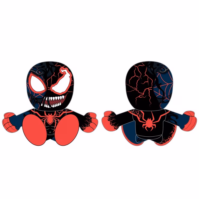 GameStop Marvel Spider-Man Venomized Miles Morales Sitting Kuricha 6-in Chibi Plushie