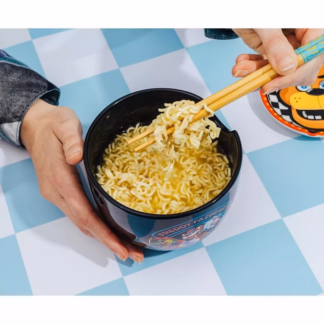 GameStop Five Nights At Freddy's Mega Pizzaplex 20oz Ceramic Ramen Bowl with Chopsticks