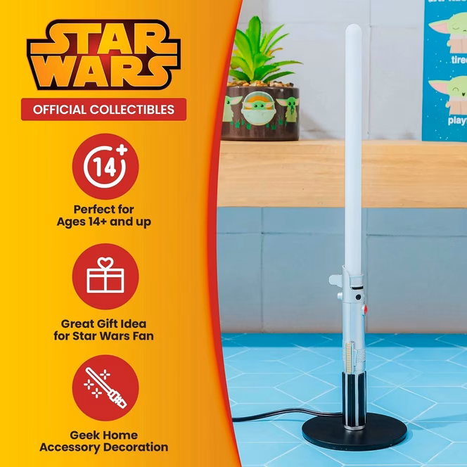GameStop Star Wars Luke Skywalker Mini Lightsaber Blue 12-In Lamp