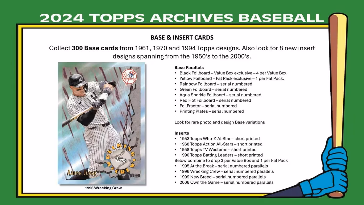 GameStop 2024-25 Topps Archives MLB Baseball Value Box