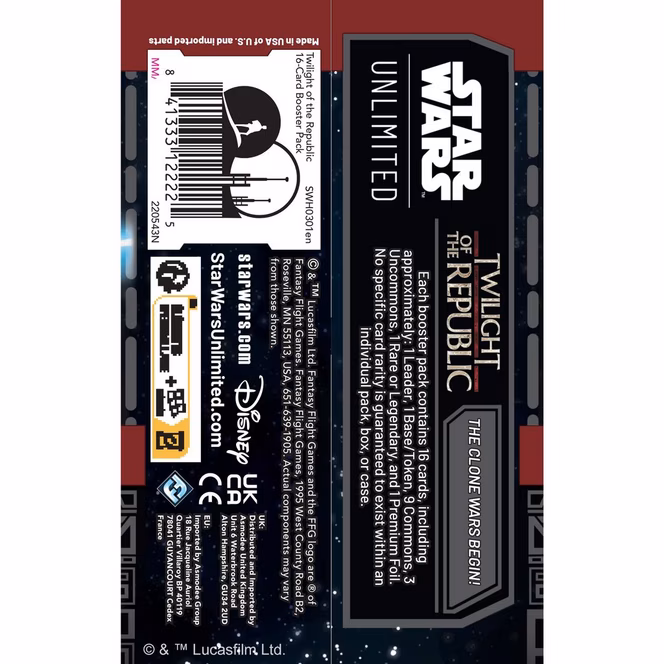 GameStop Star Wars: Unlimited TCG Twilight of the Republic Booster Pack (Styles May Vary)