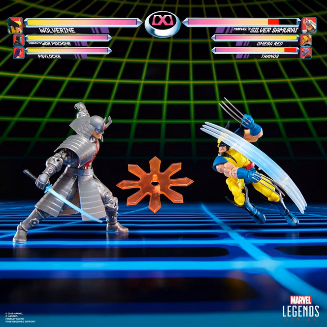GameStop Marvel Legends Series Gamerverse Wolverine vs Marvel's Silver Samurai, Retro Video Game -Inspired Collectible 6-Inch Action Figures