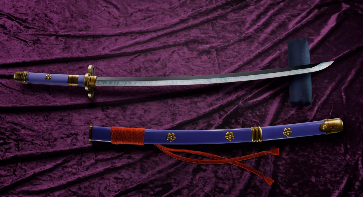 GameStop Tamashii Nations One Piece Roronoa Zoro Three Sword Style set (Wado Ichimonji, Sandai Kitetsu, Enma) Proplica