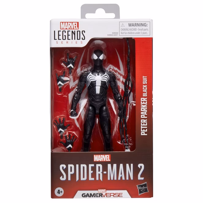 GameStop Hasbro Marvel Legends Series Gamerverse Spider-Man 2 Peter Parker (Black Suit) 6-in Action Figure