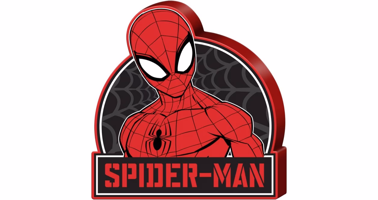 GameStop Silver Buffalo Spider-Man Badge Web Large Die Cut MDF Box Wall Sign