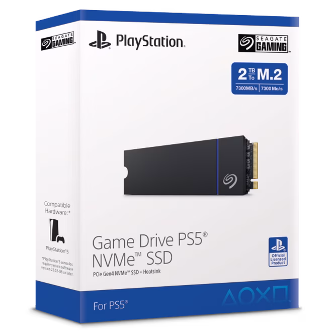 GameStop Seagate Game Drive NVMe 2TB Internal SSD PCIe Gen 4 x4 with Heatsink for PlayStation 5