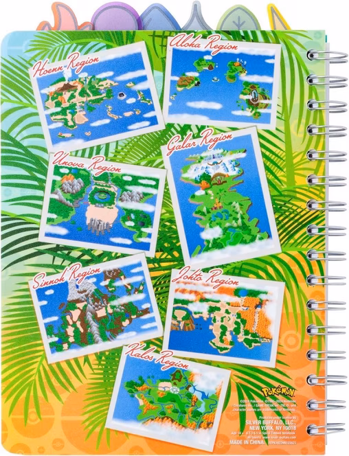 GameStop Pokemon Kanto Region Pokemon And Map 6.5 x 8.5-In Tabbed Spiral Journal