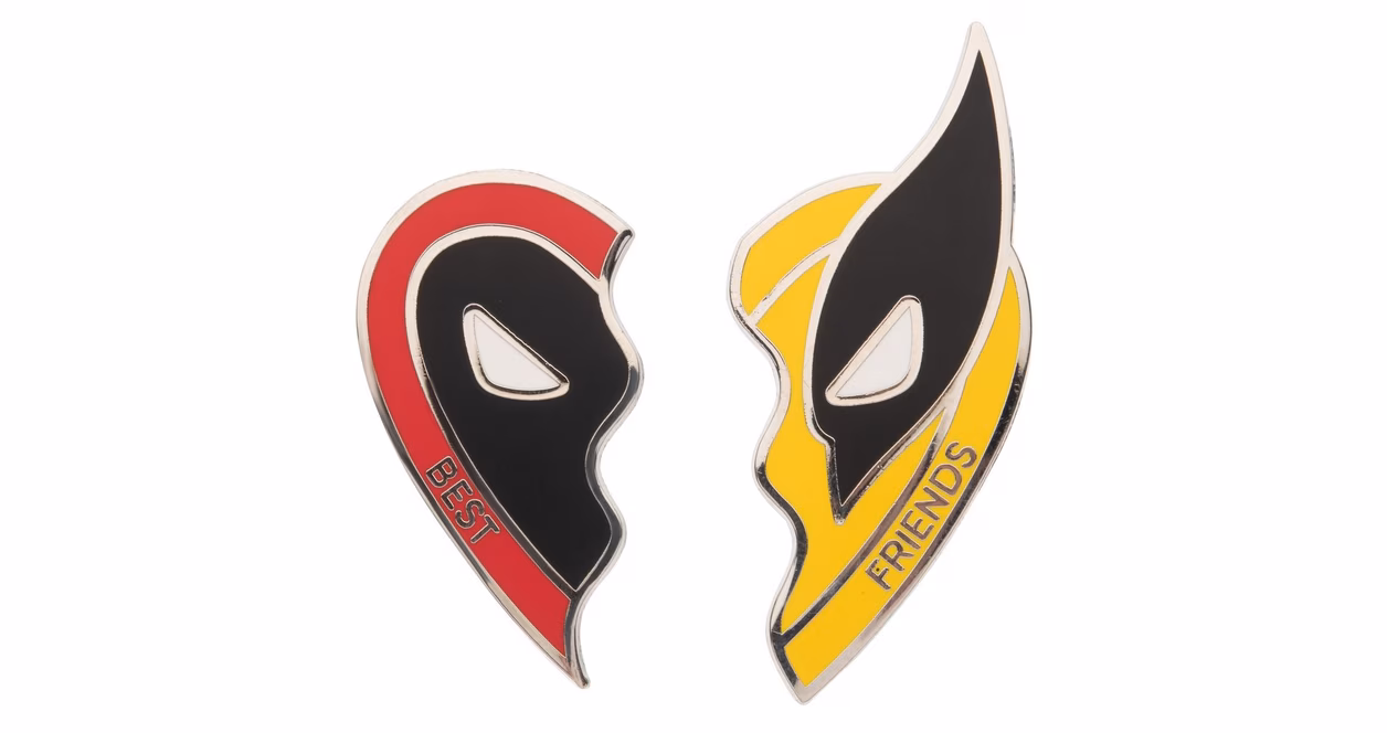 GameStop Deadpool and Wolverine Best Friends Heart Pin Set GameStop Exclusive