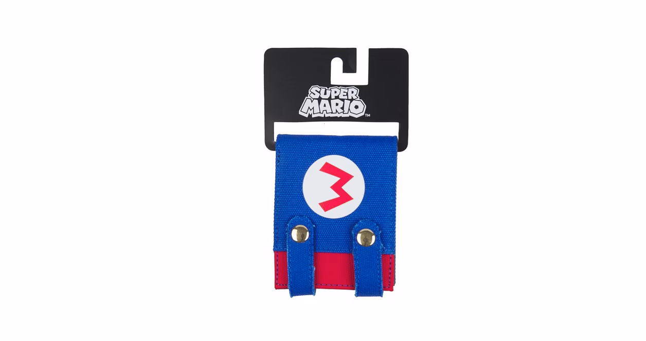 GameStop Super Mario Bros Mario Overalls Bifold Snap Wallet