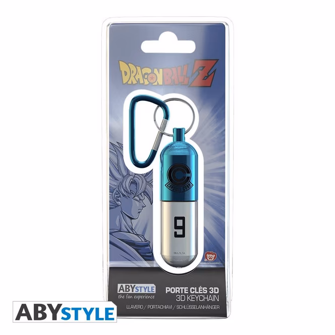 GameStop ABYstyle Dragon Ball Z Blue Capsule Corp. Replica Keychain