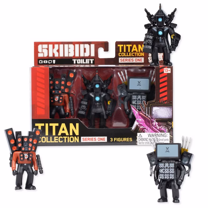 GameStop Skibidi Toilet Titan Collection Series One 3-Pack Action Figure Set
