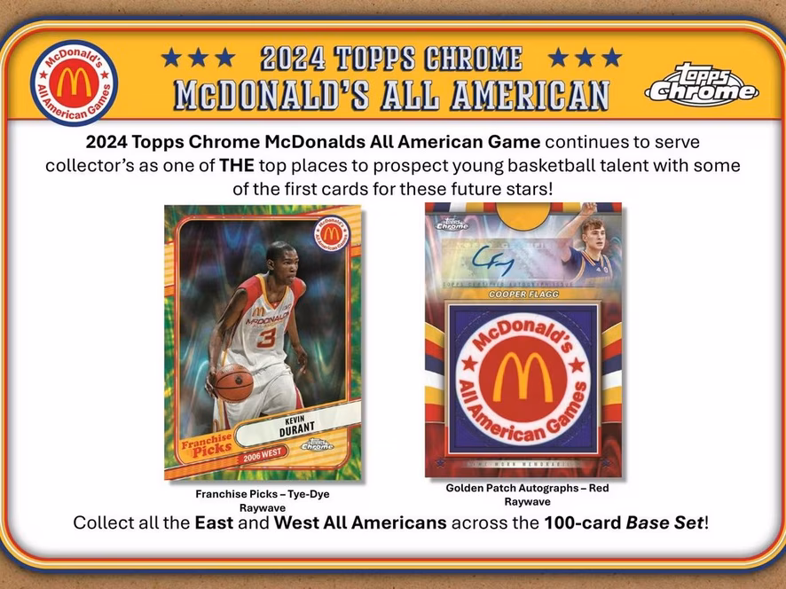 GameStop 2024 Topps Chrome McDonalds All-American Monster Basketball Hobby Box