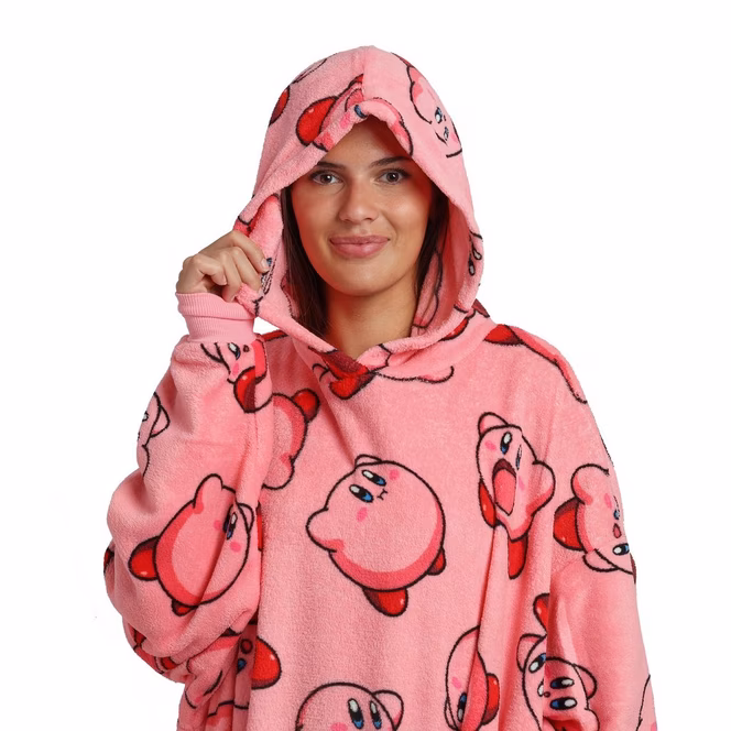 GameStop Kirby Fuzzy Oversized Blanket Hoodie GameStop Exclusive - One Size