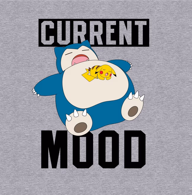 GameStop Pokemon Snorlax Current Mood Heather Grey Unisex Short Sleeve T-Shirt