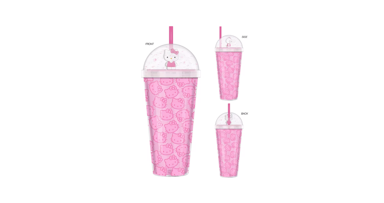 GameStop Hello Kitty Multi Face Pattern 24 oz Tumbler