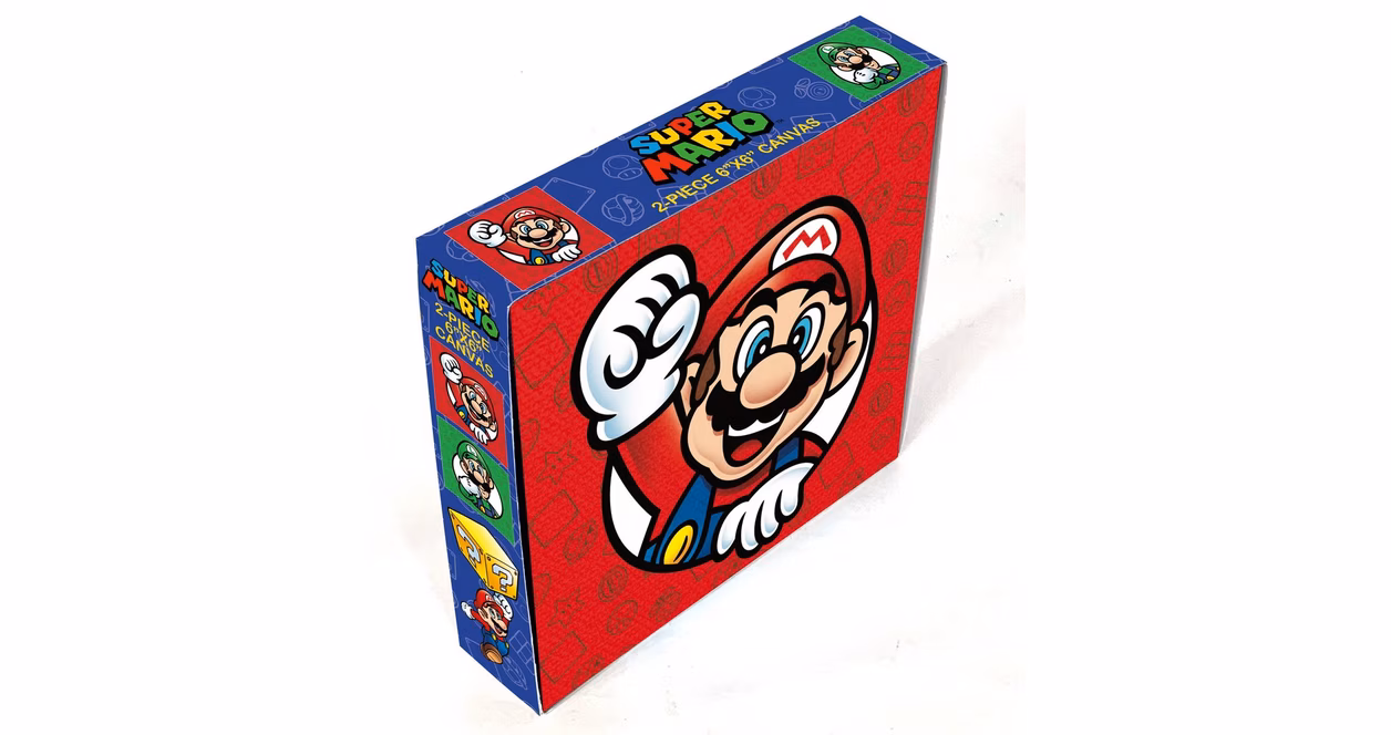 GameStop Super Mario Mario and Luigi Circle 2-Pack Canvas