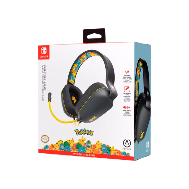 GameStop PowerA Wired Stereo Headset for Nintendo Switch Pokemon: Kanto Friends
