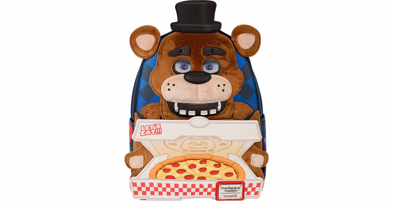 GameStop Loungefly Five Nights at Freddy's Freddy Fazbear Plush Cosplay Lenticular Mini Backpack