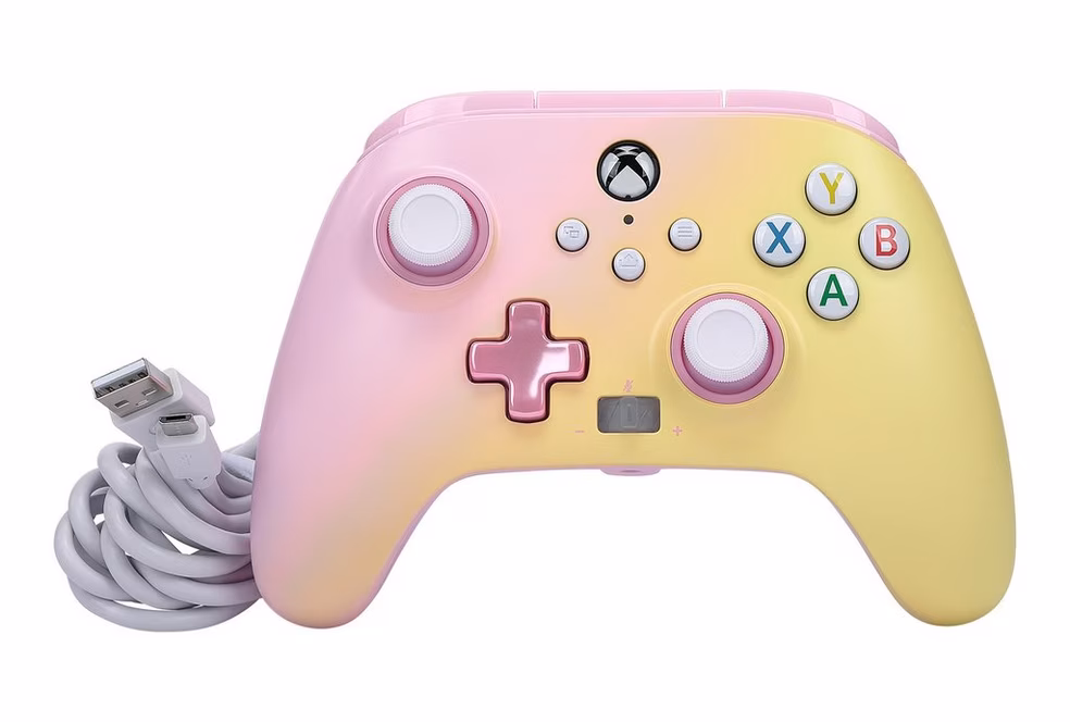 GameStop PowerA Pink Lemonade Enhanced Wired Controller for Xbox Series X and S
