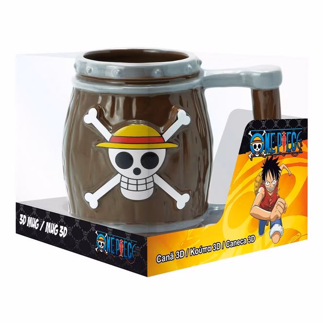 GameStop ABYstyle One Piece Straw Hat Barrel 12-oz 3D Mug