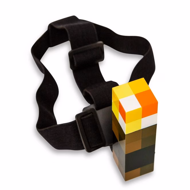 GameStop Minecraft Brownstone Torch Headlamp Light With Adjustable Headband