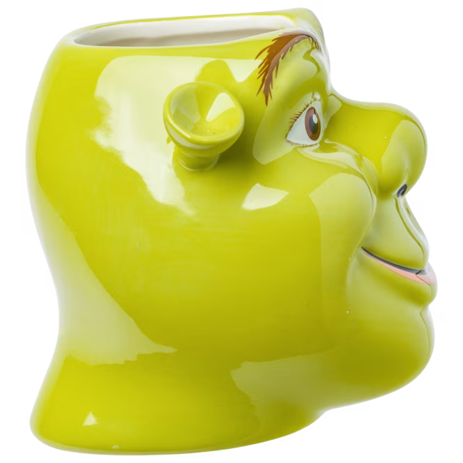 GameStop Shrek Face Grin Ogre Ceramic 3D Sculpted Mug