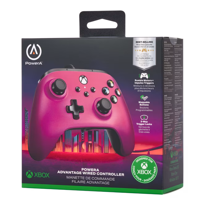 GameStop PowerA Advantage Wired Controller for Xbox Series X/S - Satin Fuchsia