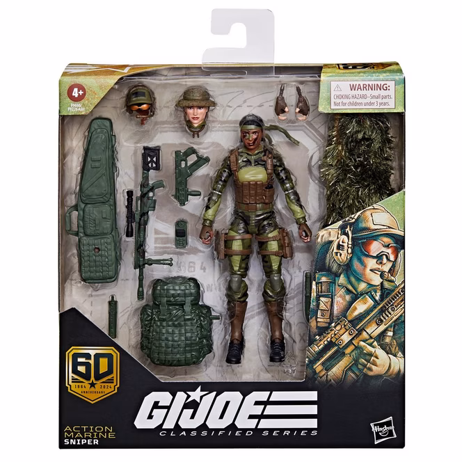 GameStop Hasbro G.I. Joe Classified Series 60th Anniversary Action Marine Sniper 6-in Action Figure