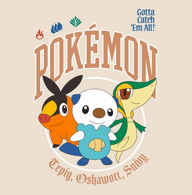 GameStop Pokemon Unova Starters Graphic T-Shirt GameStop Exclusive